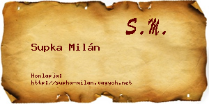 Supka Milán névjegykártya
