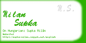 milan supka business card